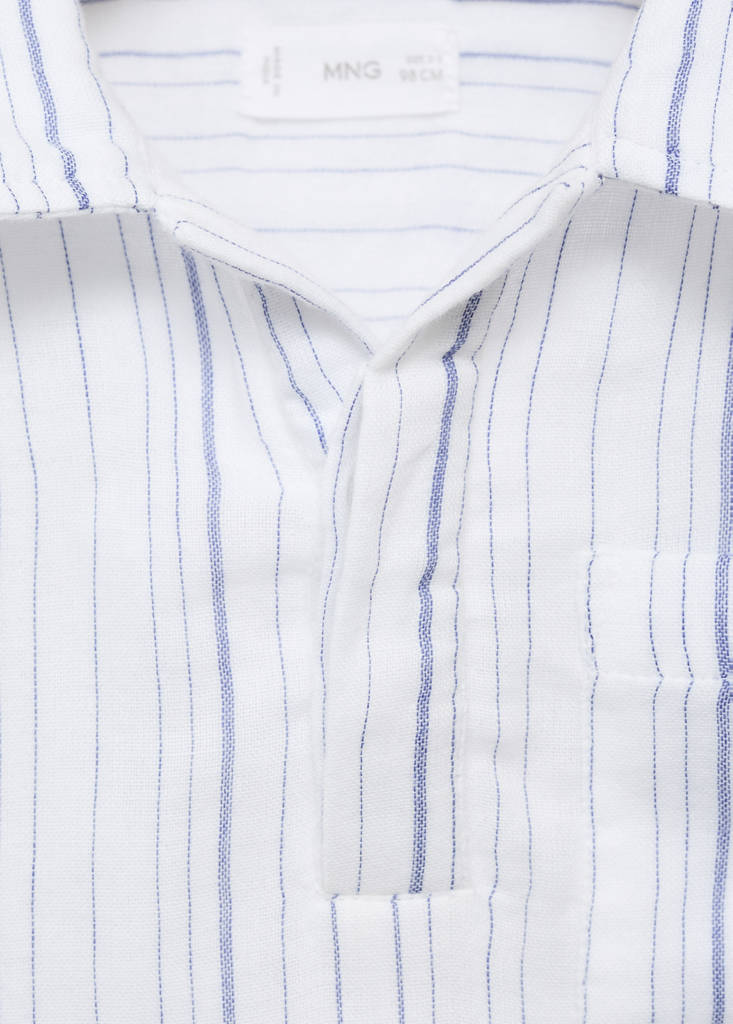 Striped cotton shirt — White