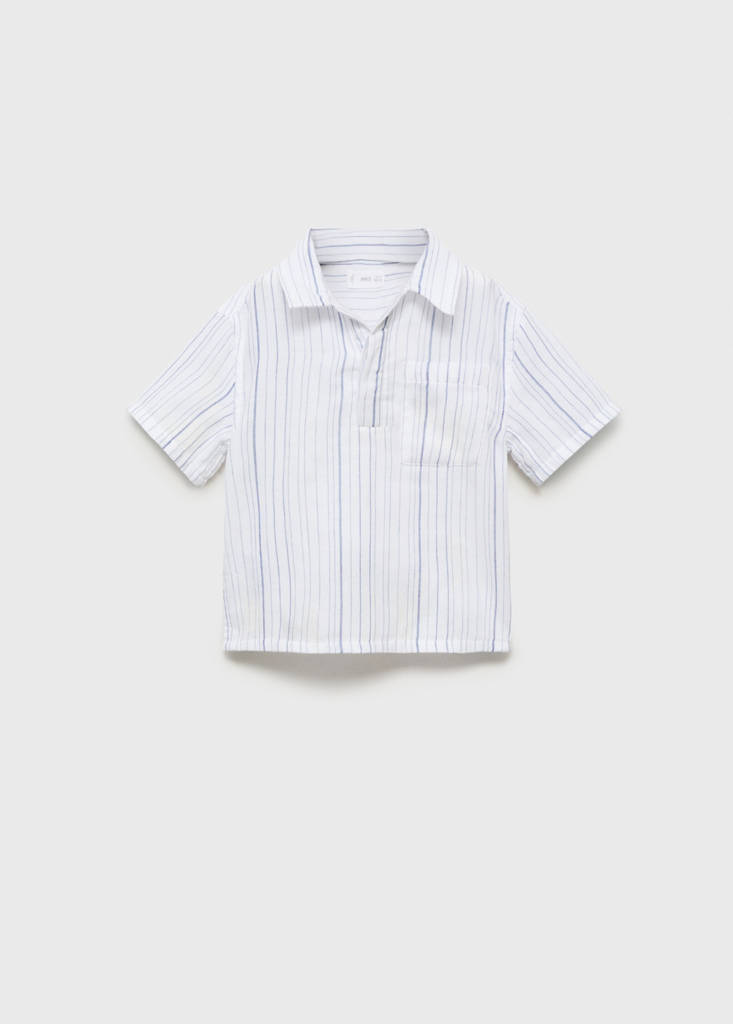 Striped cotton shirt — White