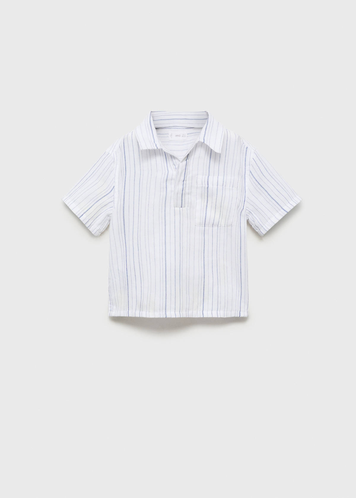 Striped cotton shirt — White