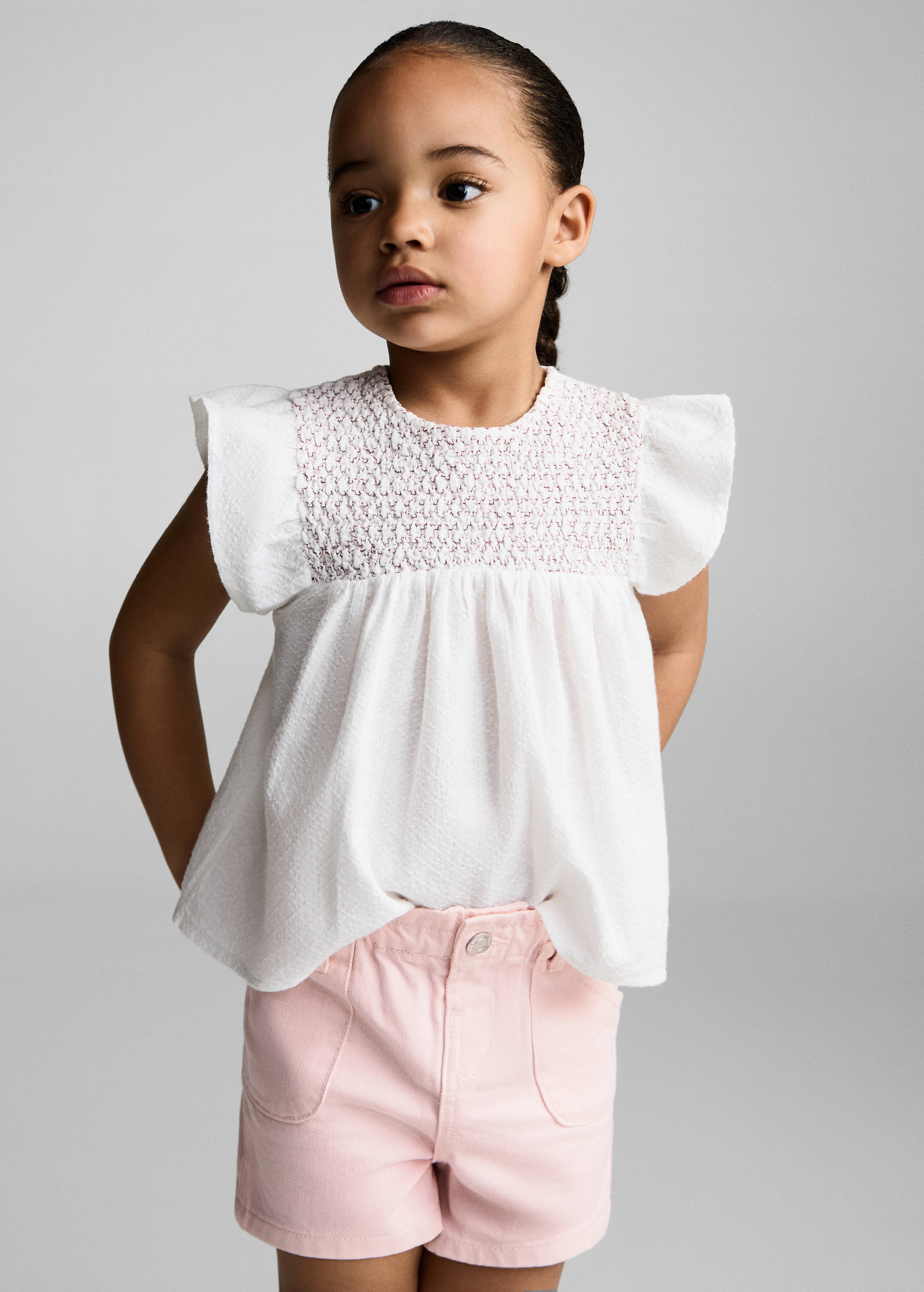 Denim paperbag shorts - Medium plane