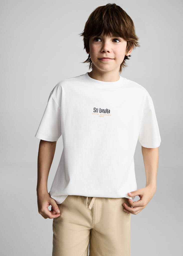 Printed cotton-blend t-shirt — Off White