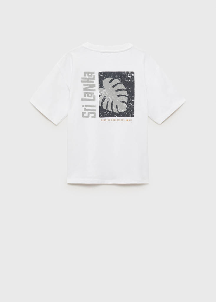 Printed cotton-blend t-shirt — Off White