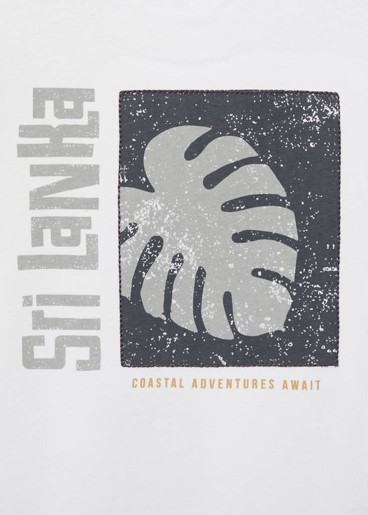 Printed cotton-blend t-shirt — Off White