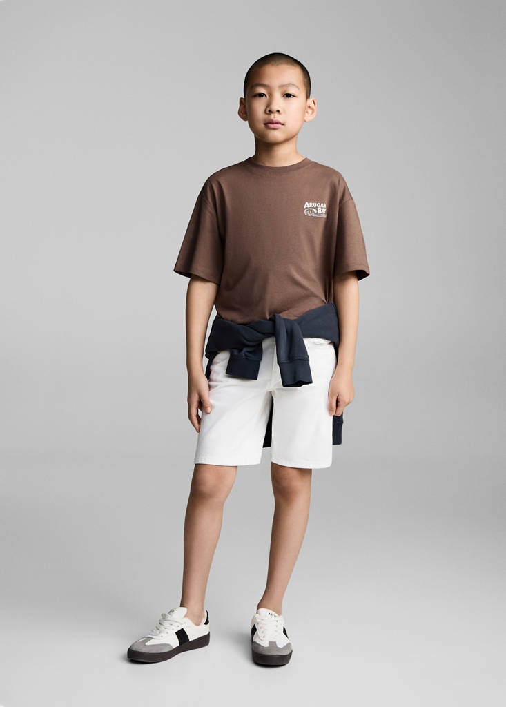Palm print T-shirt — Brown