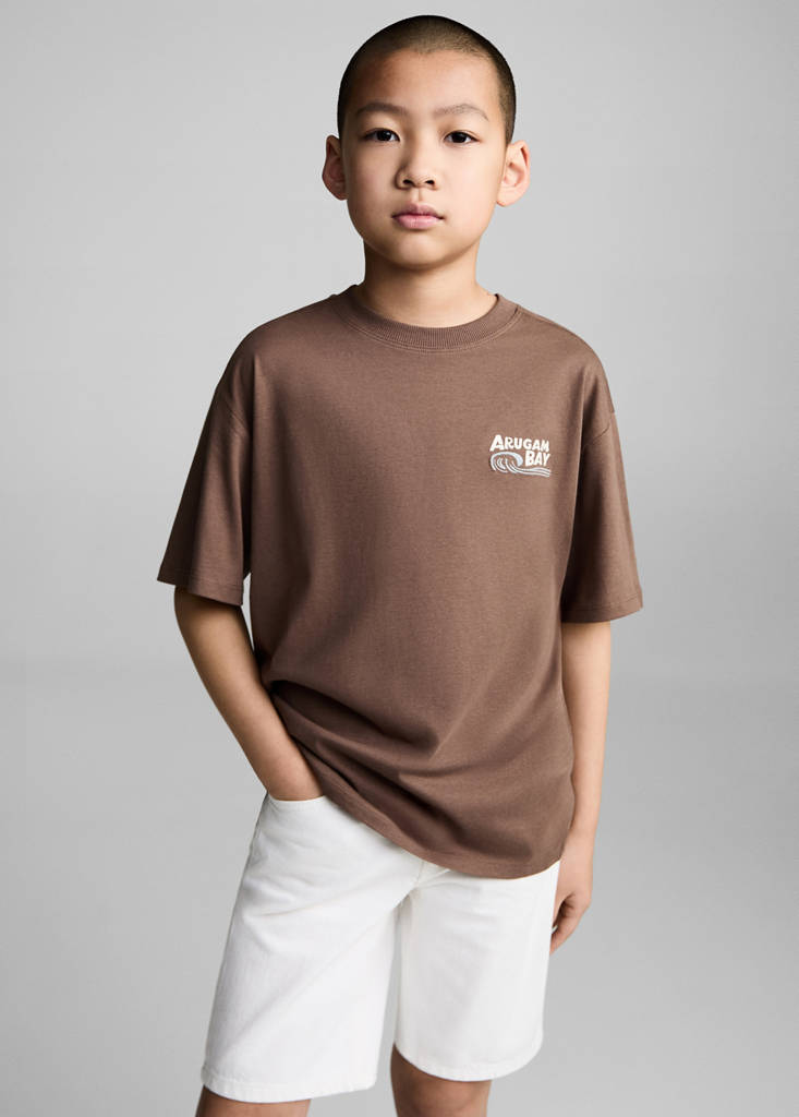 Palm print T-shirt — Brown