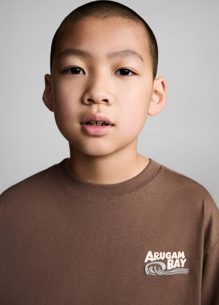 Palm print T-shirt — Brown