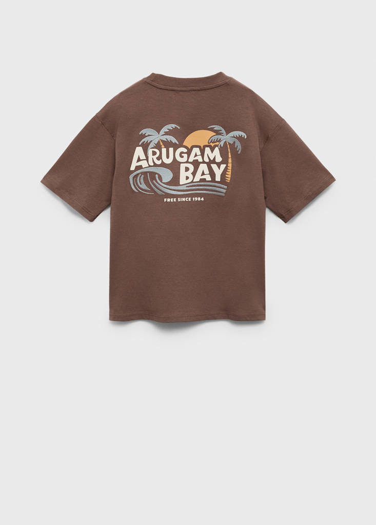 Palm print T-shirt — Brown