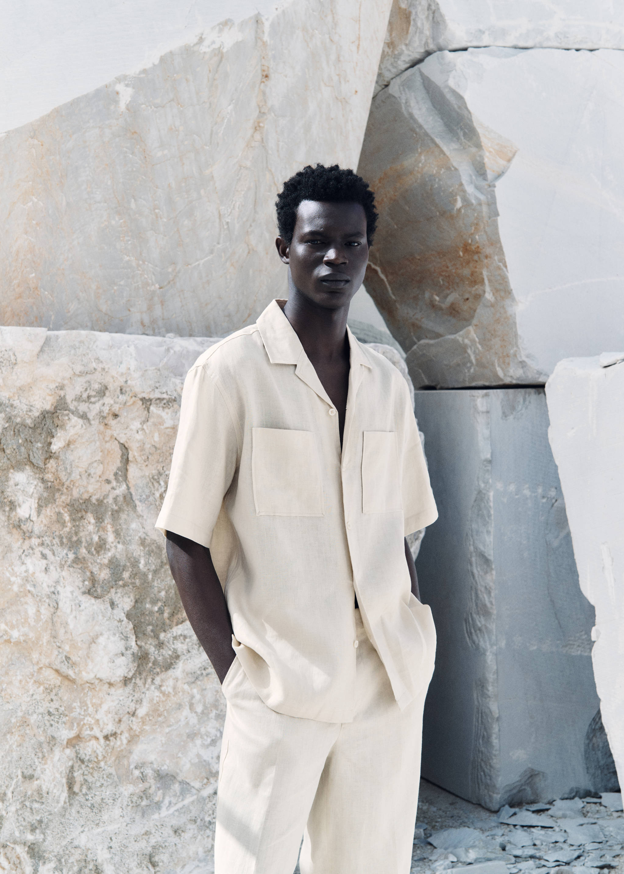 100% linen bowling-collar shirt - Details of the article 5