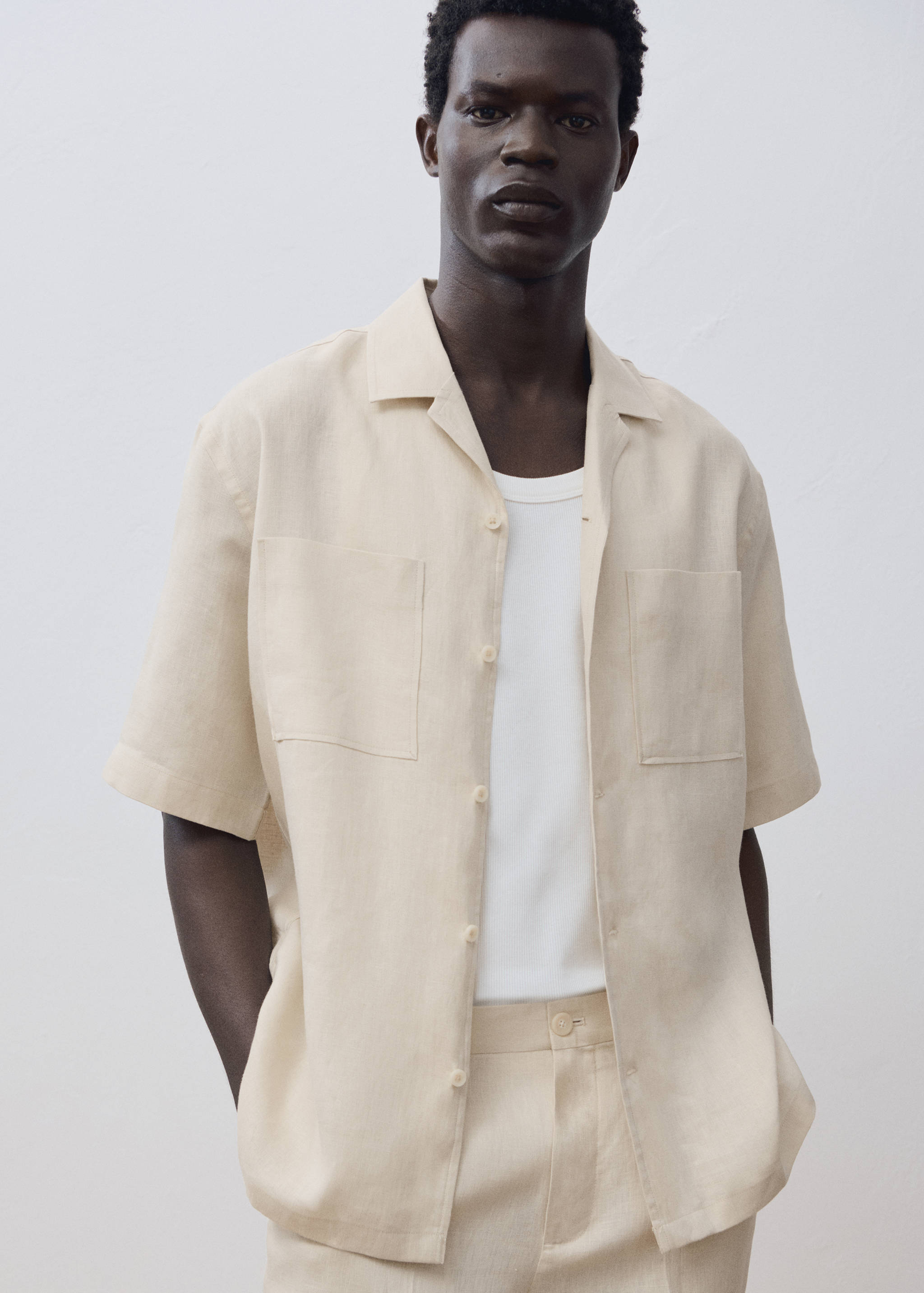 Camicia 100% lino collo bowling - Dettaglio dell'articolo 3