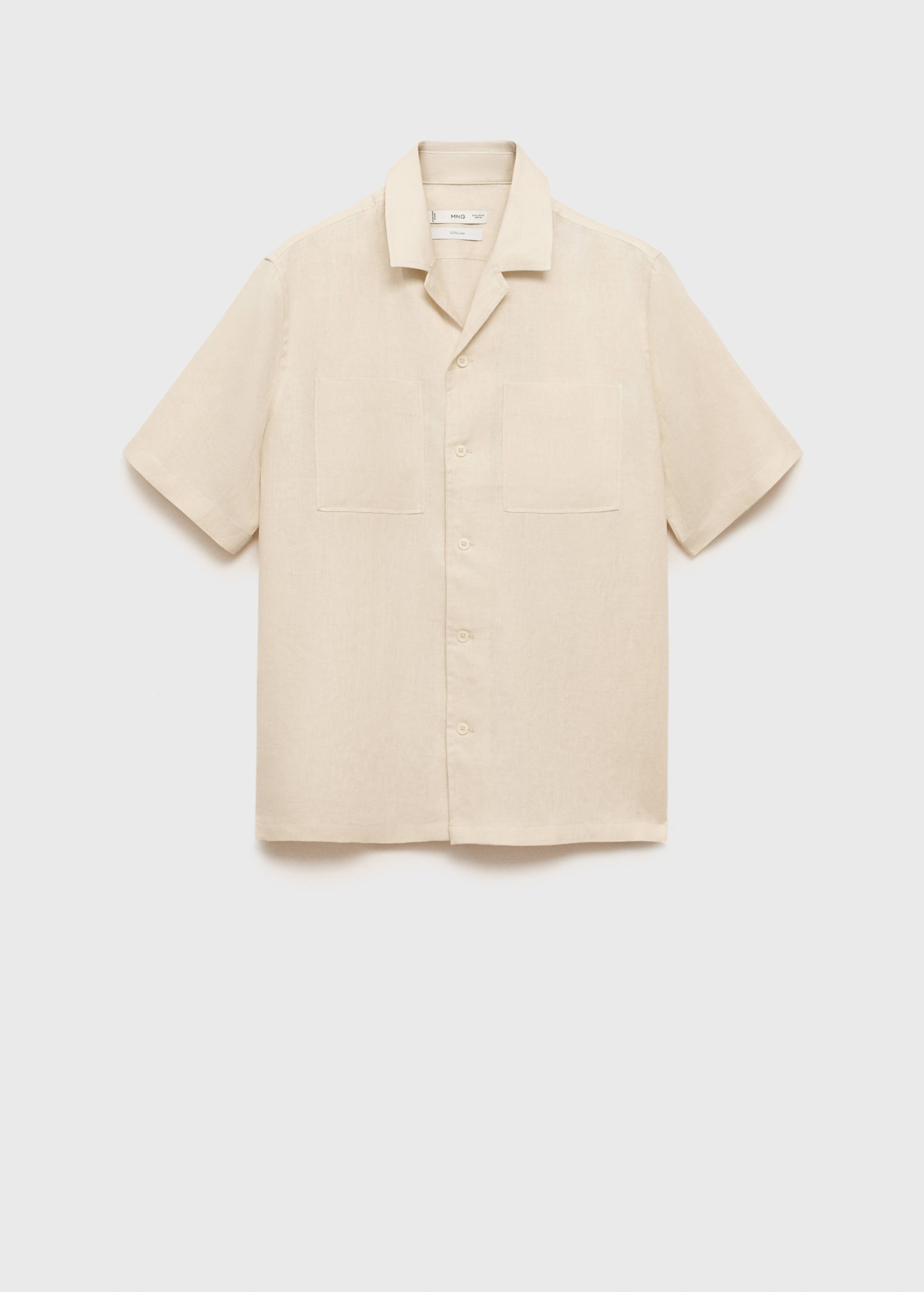 Camicia 100% lino collo bowling - Articolo senza modello