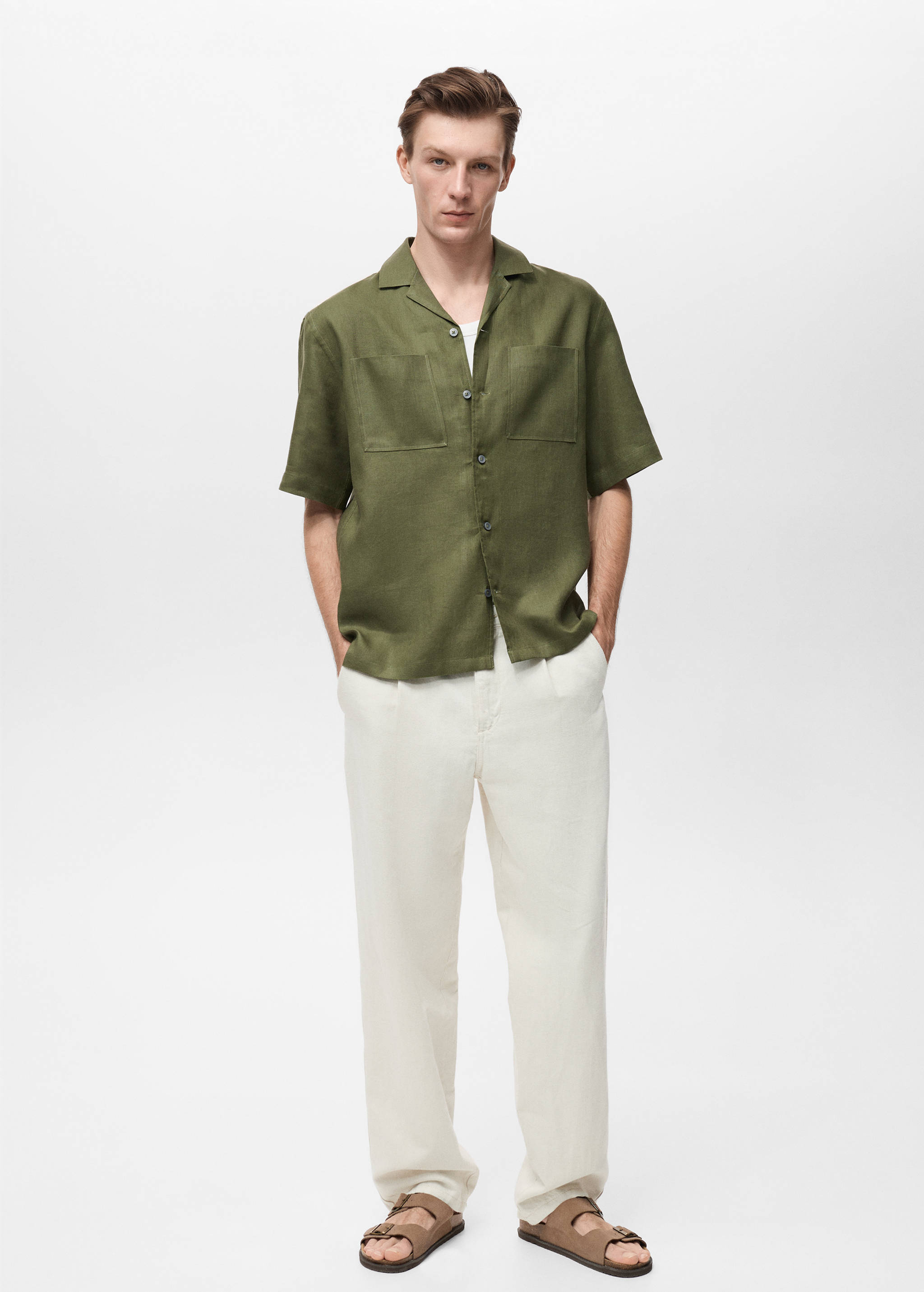 Camicia 100% lino collo bowling - Piano generale