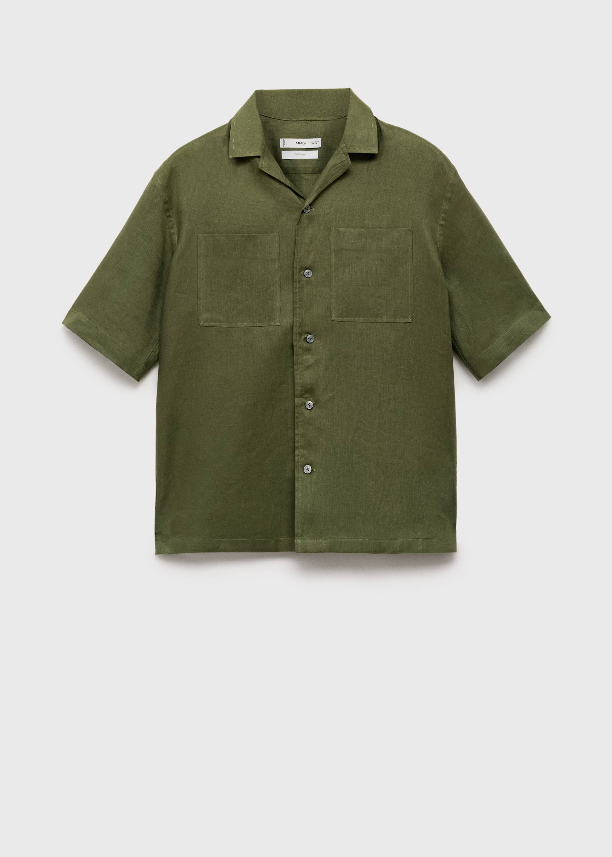 100% linen bowling-collar shirt - Article without model