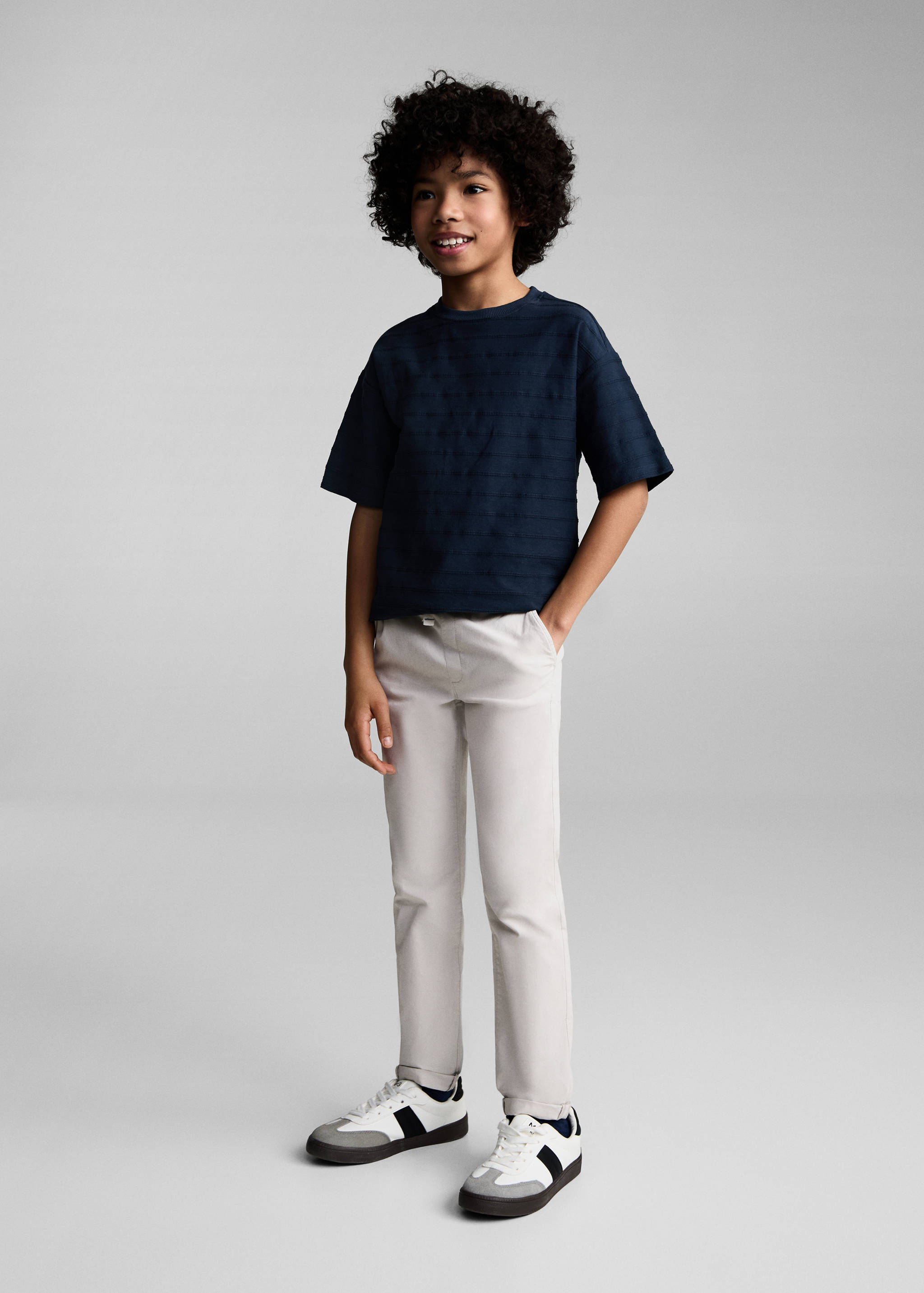 Cotton striped relief t-shirt - General plane