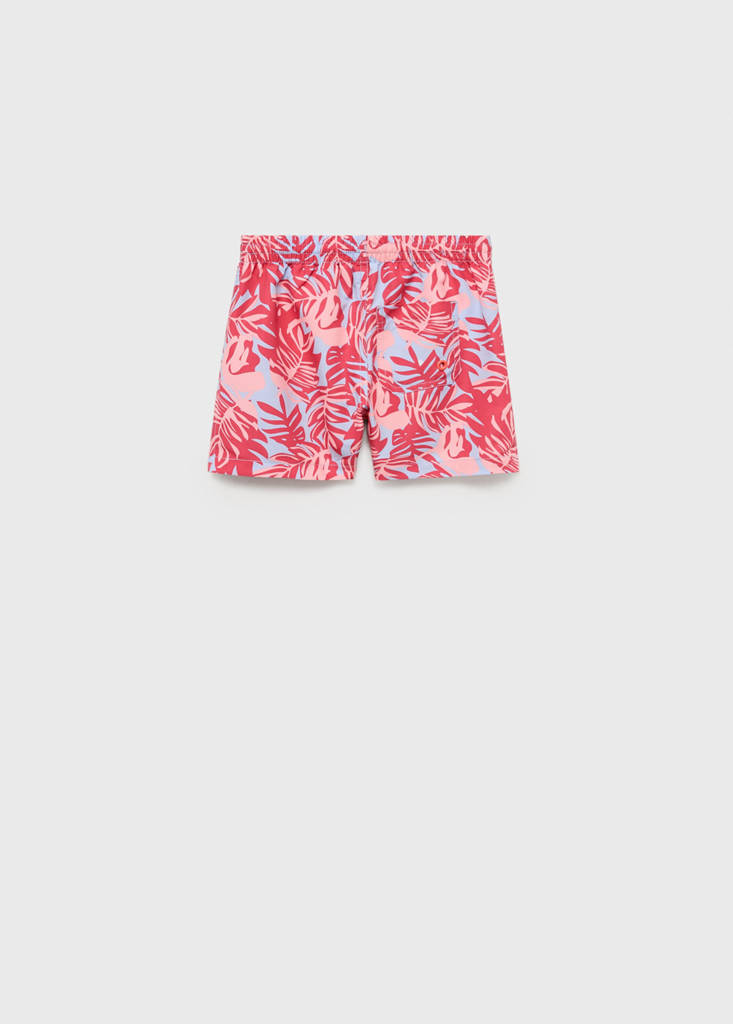 Leaf-print swimsuit — Coral Red