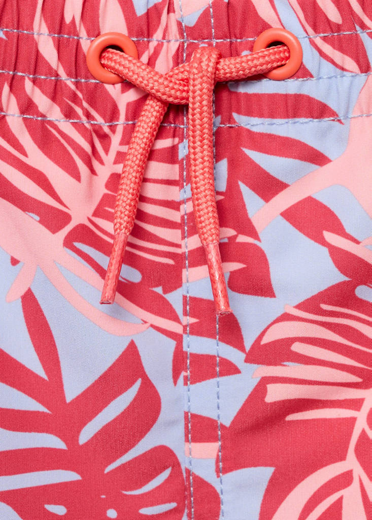 Leaf-print swimsuit — Coral Red