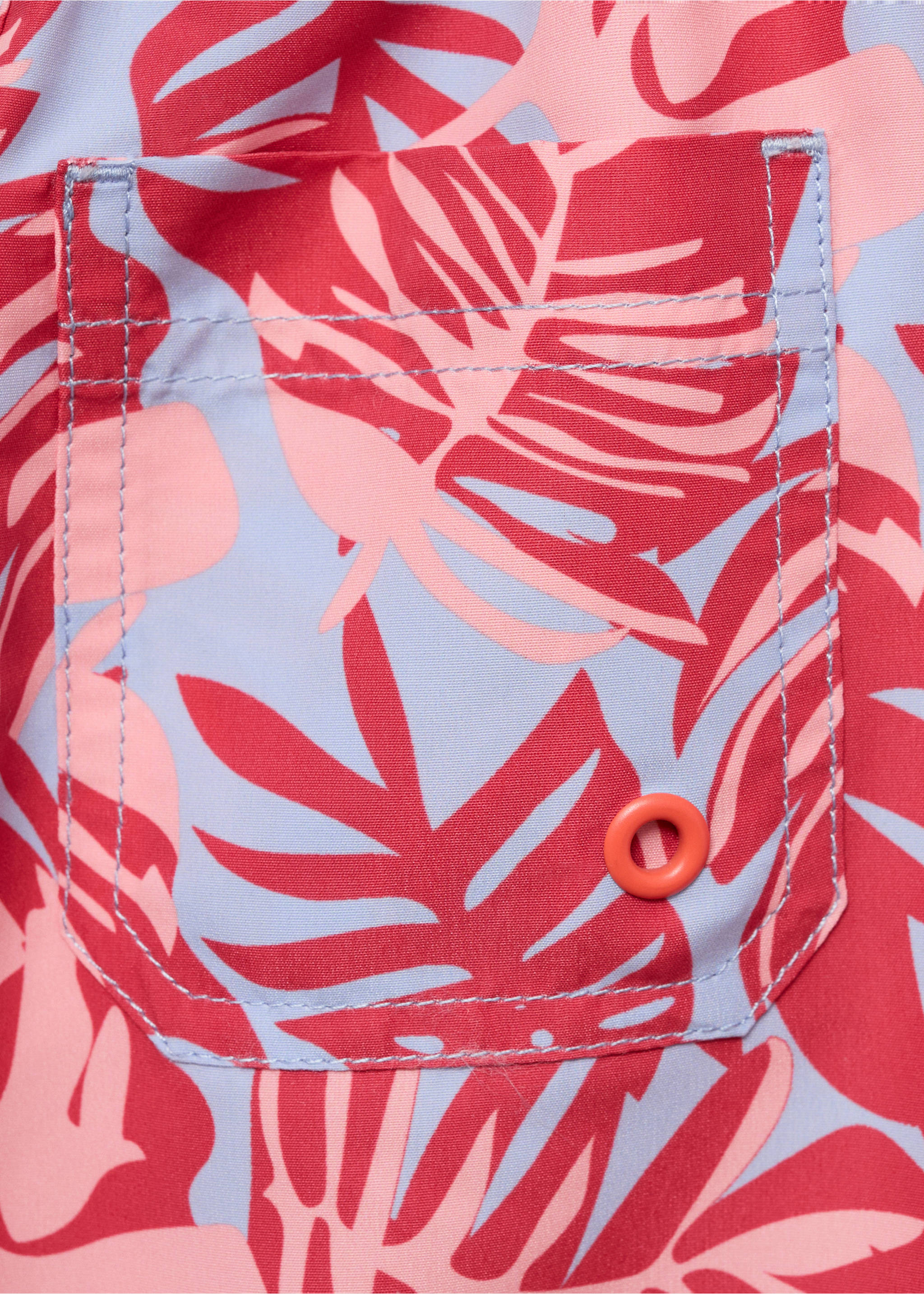 Bañador estampado hojas - Detalle del artículo 0, Rojo coral. Ref: 87015964-00.