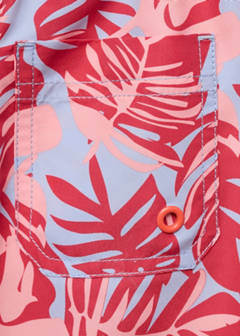 Leaf-print swimsuit — Coral Red 5