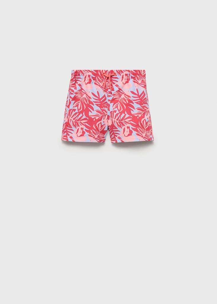 Leaf-print swimsuit — Coral Red