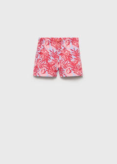Leaf-print swimsuit — Coral Red 1