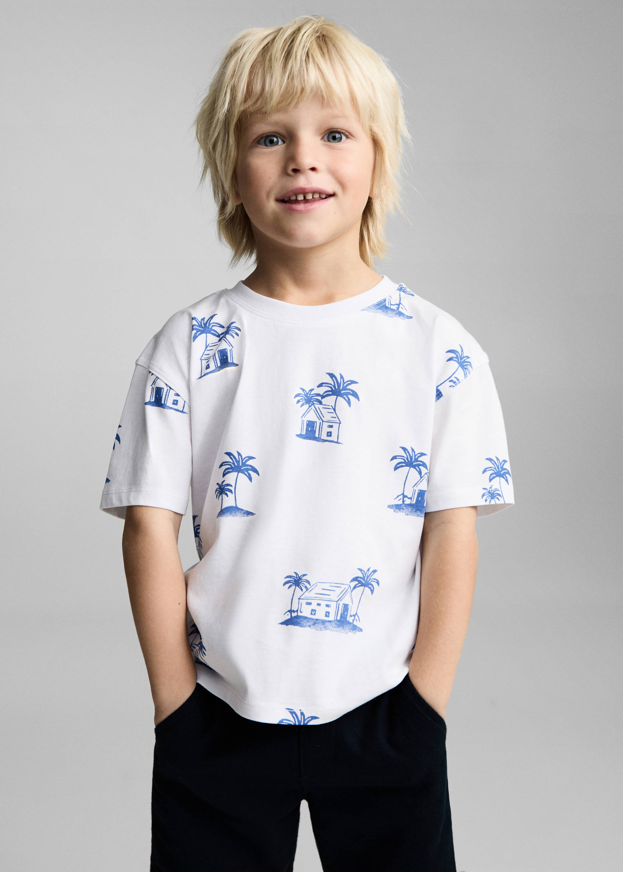 Palm print T-shirt - Medium plane