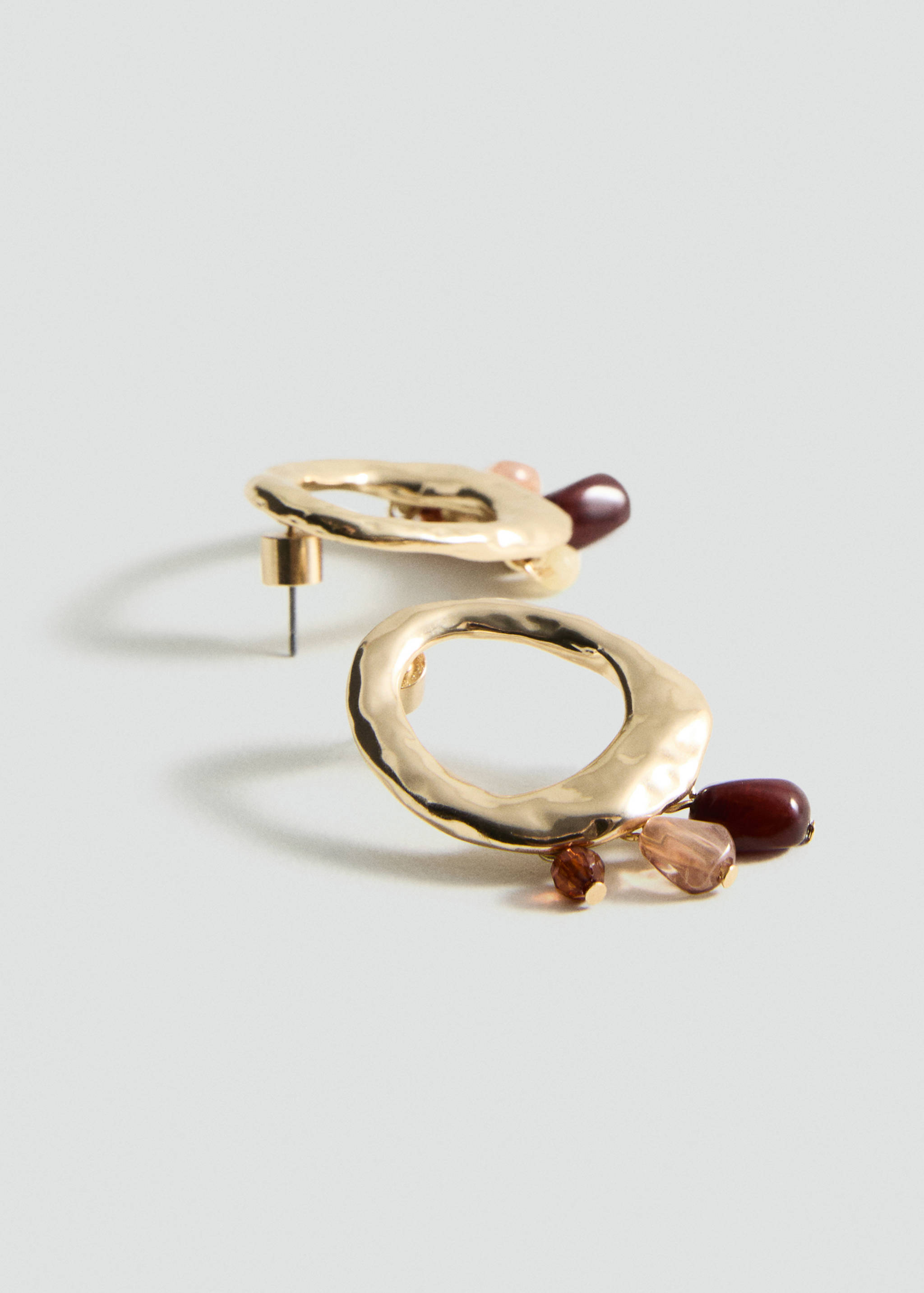 Circular-design earrings with ball detail - Medium plane