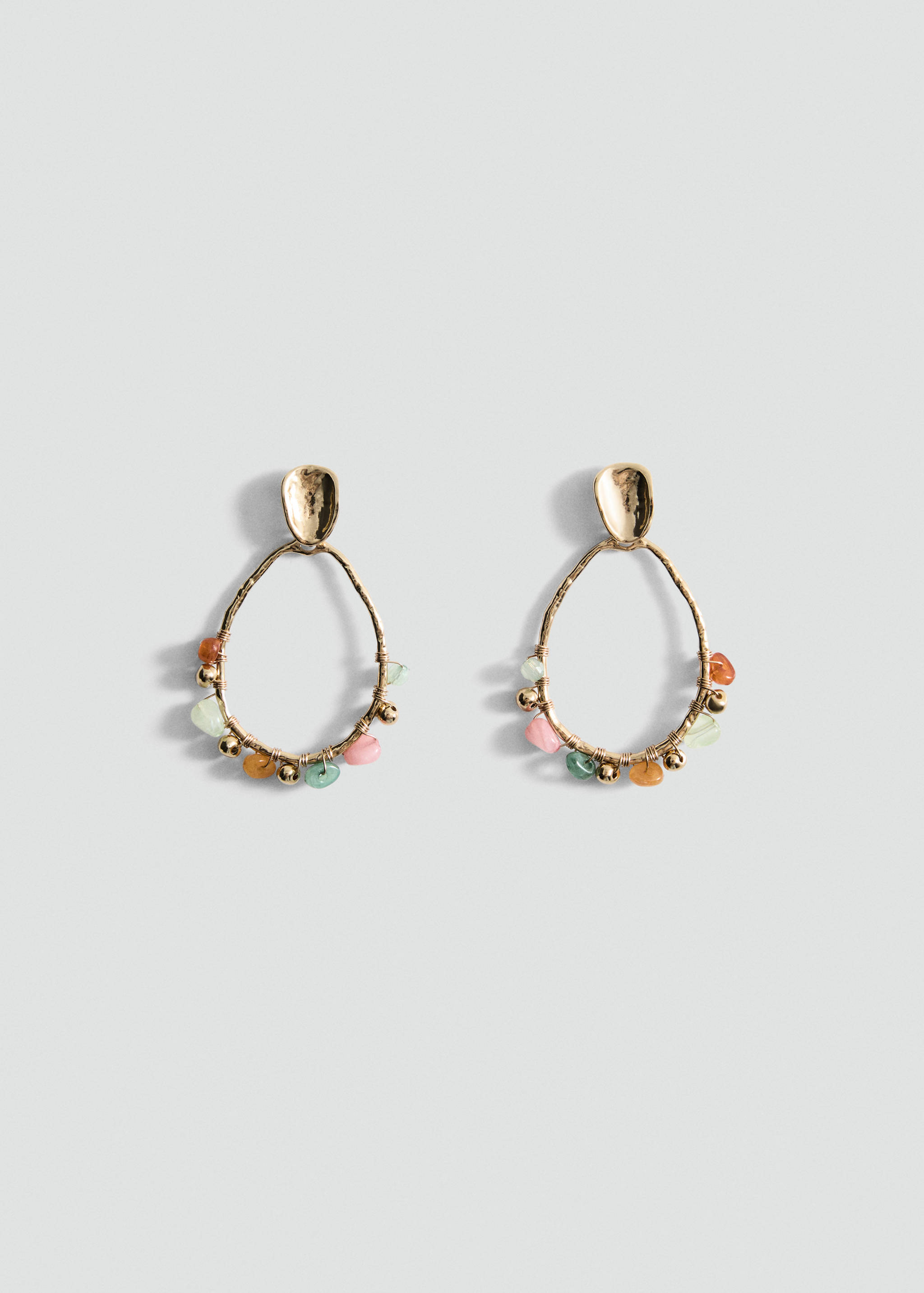 Anting-anting lingkaran gantung dengan detail bola - Barang tanpa model