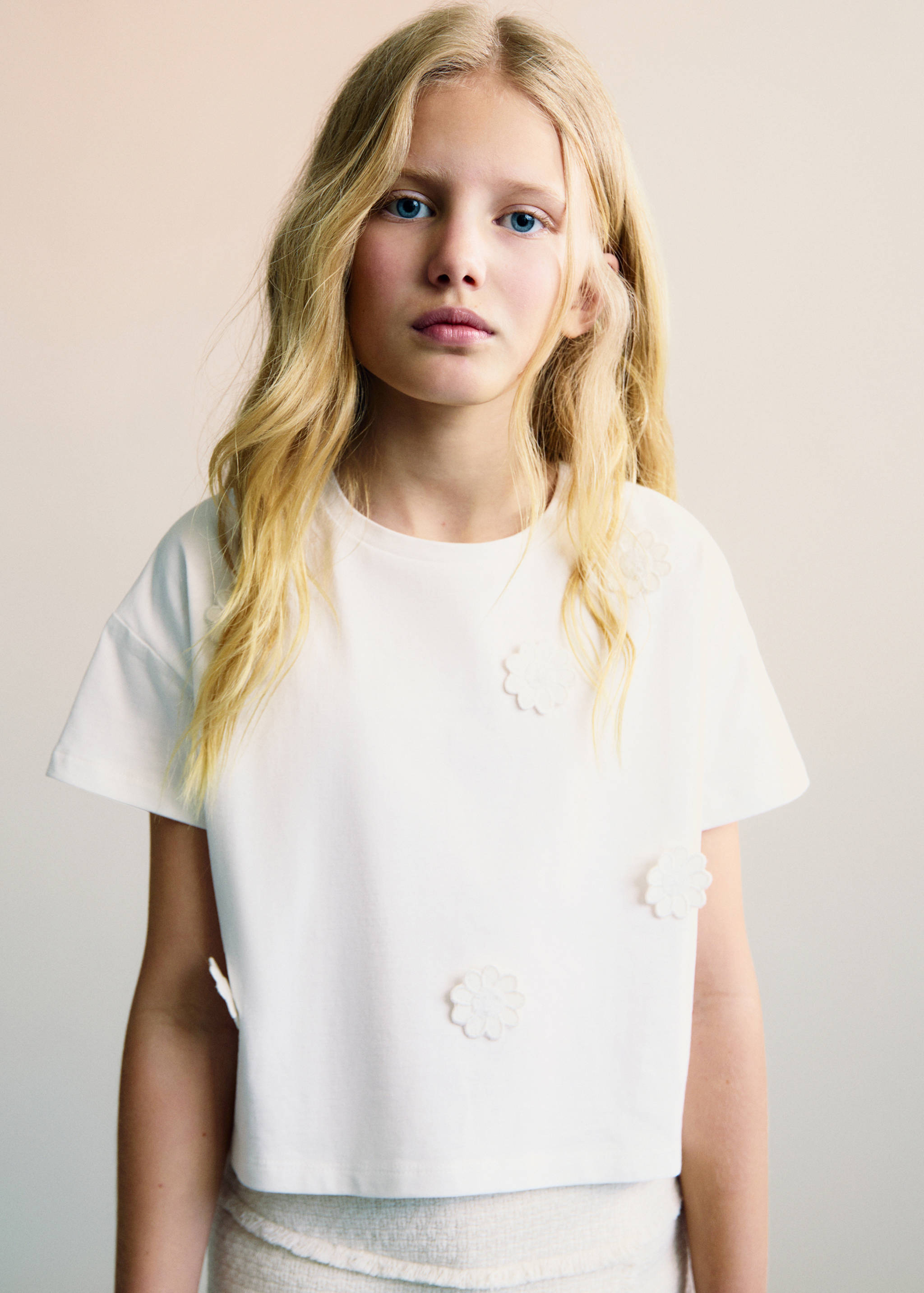 Floral cotton t-shirt - Medium plane