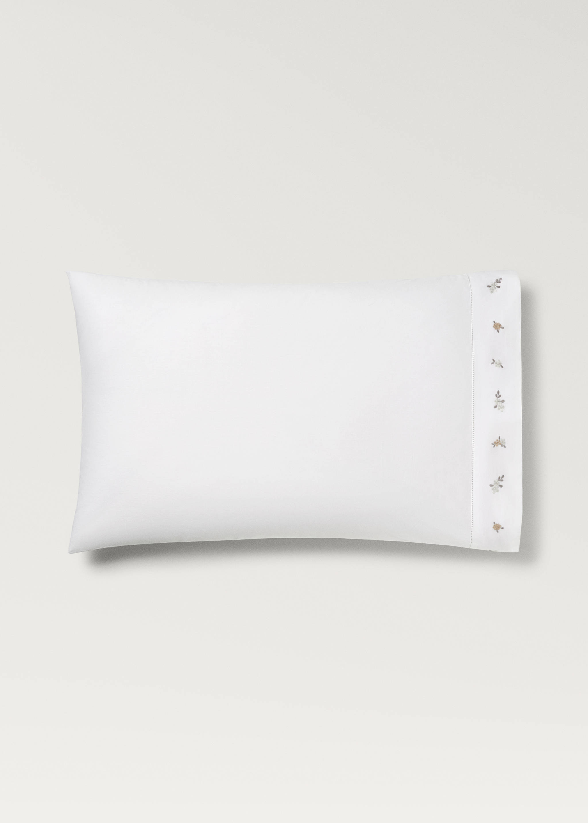 Cotton percale embroidered-flower children's pillowcase 50x75 cm - Article without model