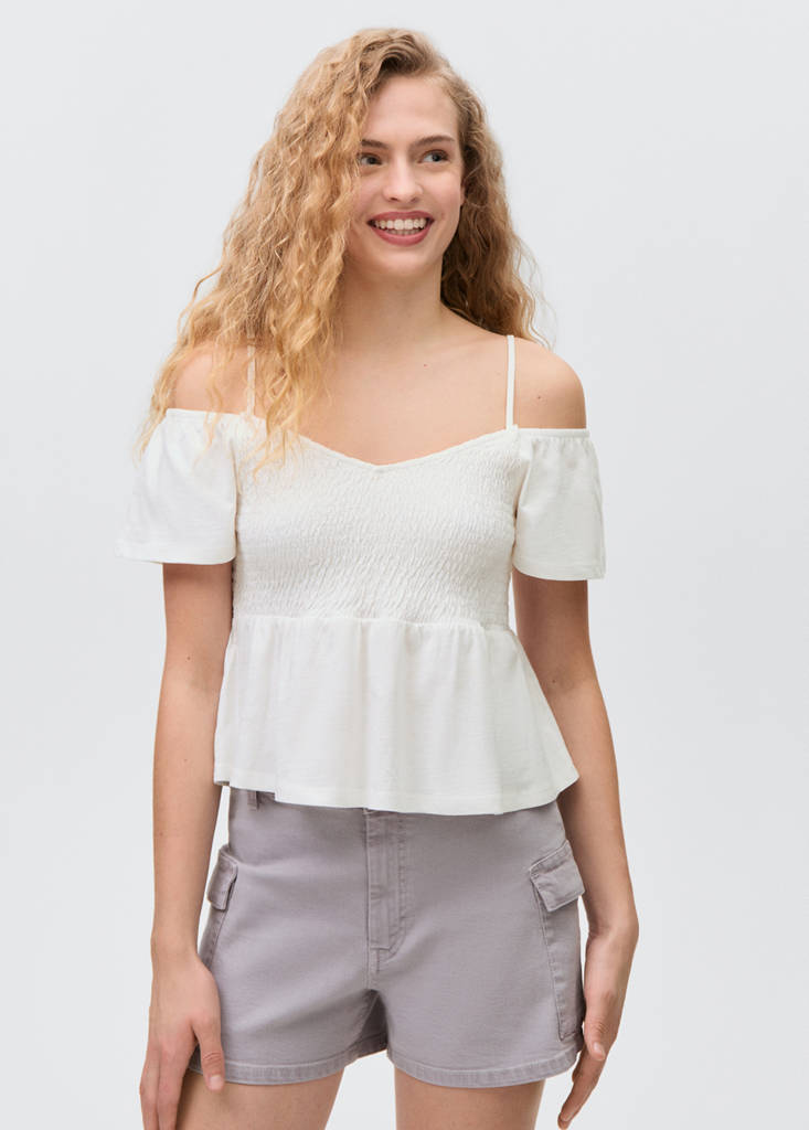 Ruffled top — Off White