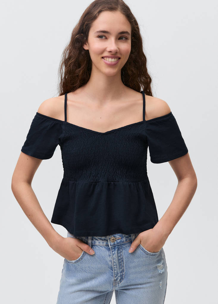 Ruffled top — Dark Navy