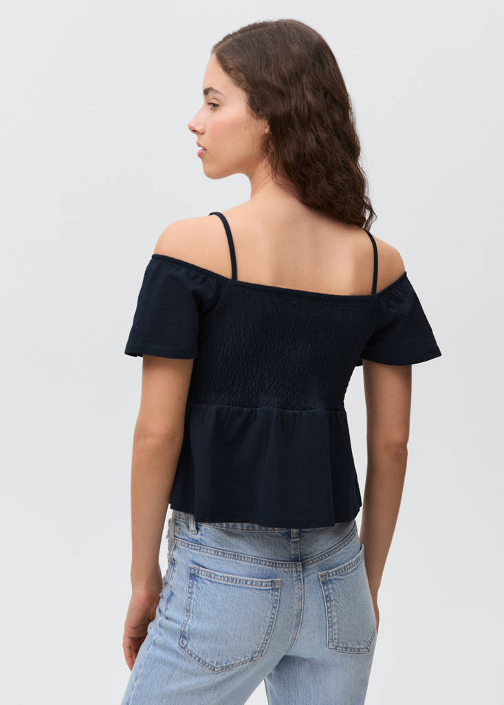 Ruffled top — Dark Navy