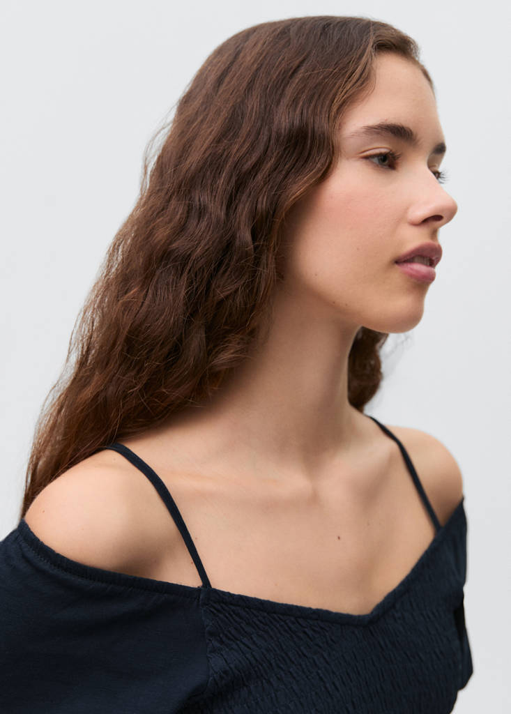 Ruffled top — Dark Navy
