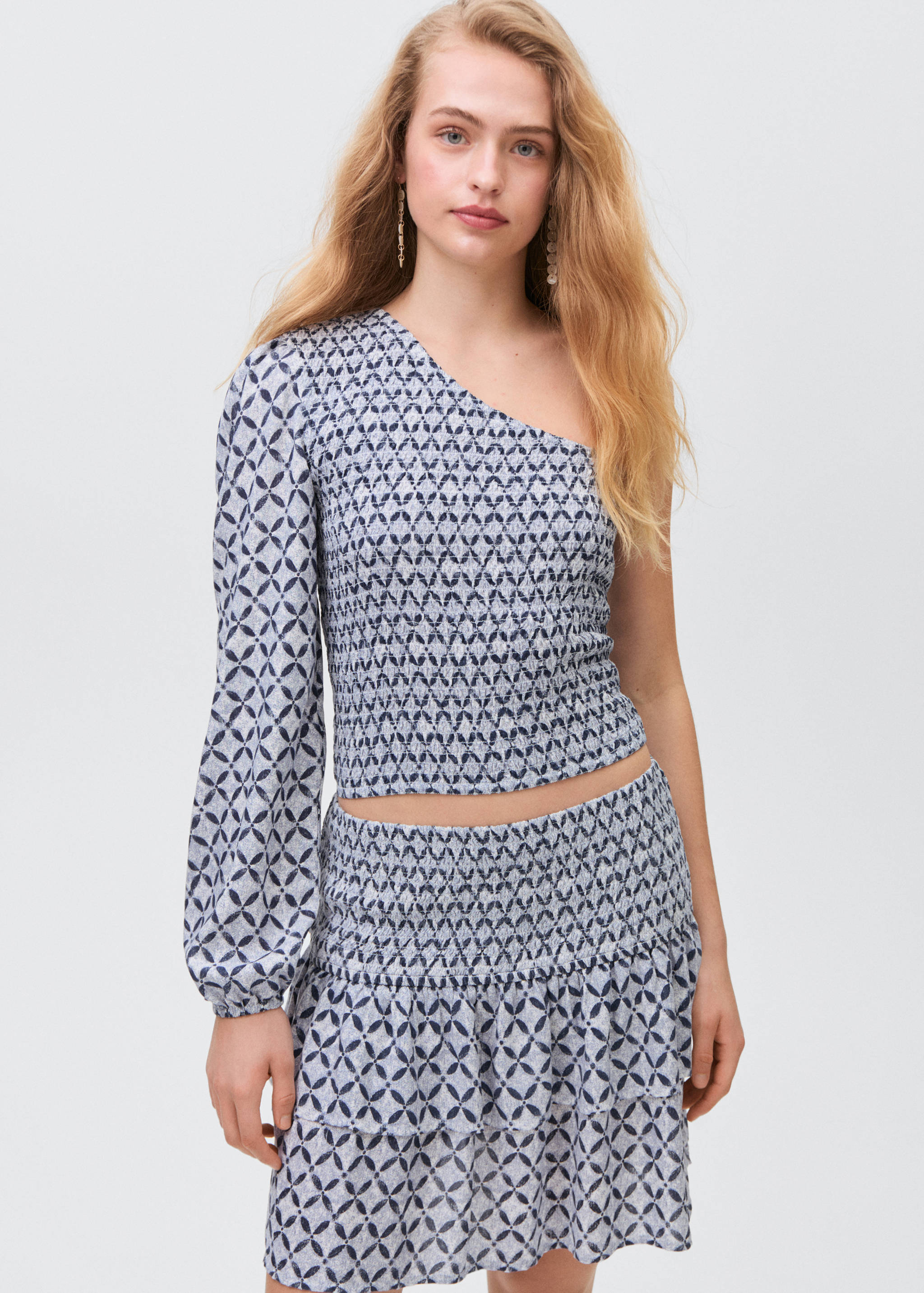 Top assimétrico estampado - Plano médio