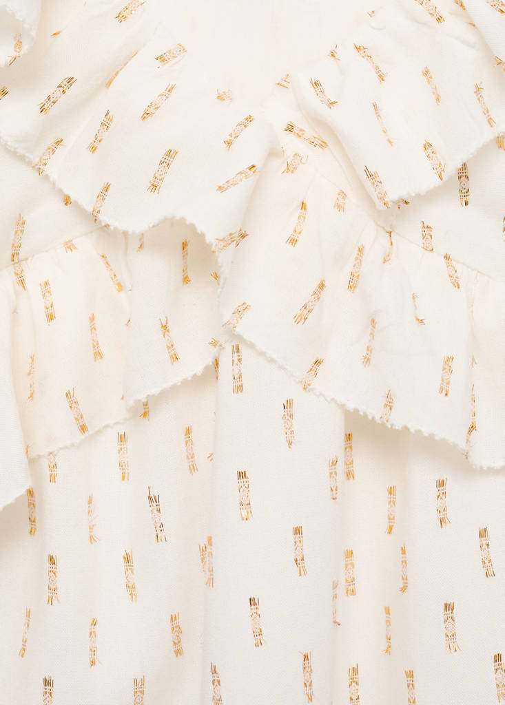 Ruffles embroidered top — Off White