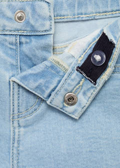 Denim shorts with frayed hem — Light Blue 4