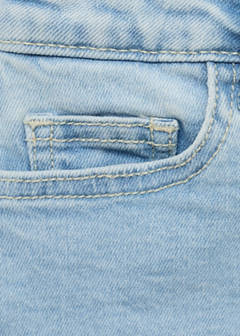 Denim shorts with frayed hem — Light Blue 6