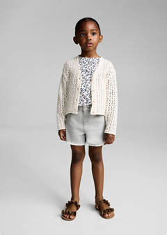 Denim shorts with frayed hem — Denim Grey 2