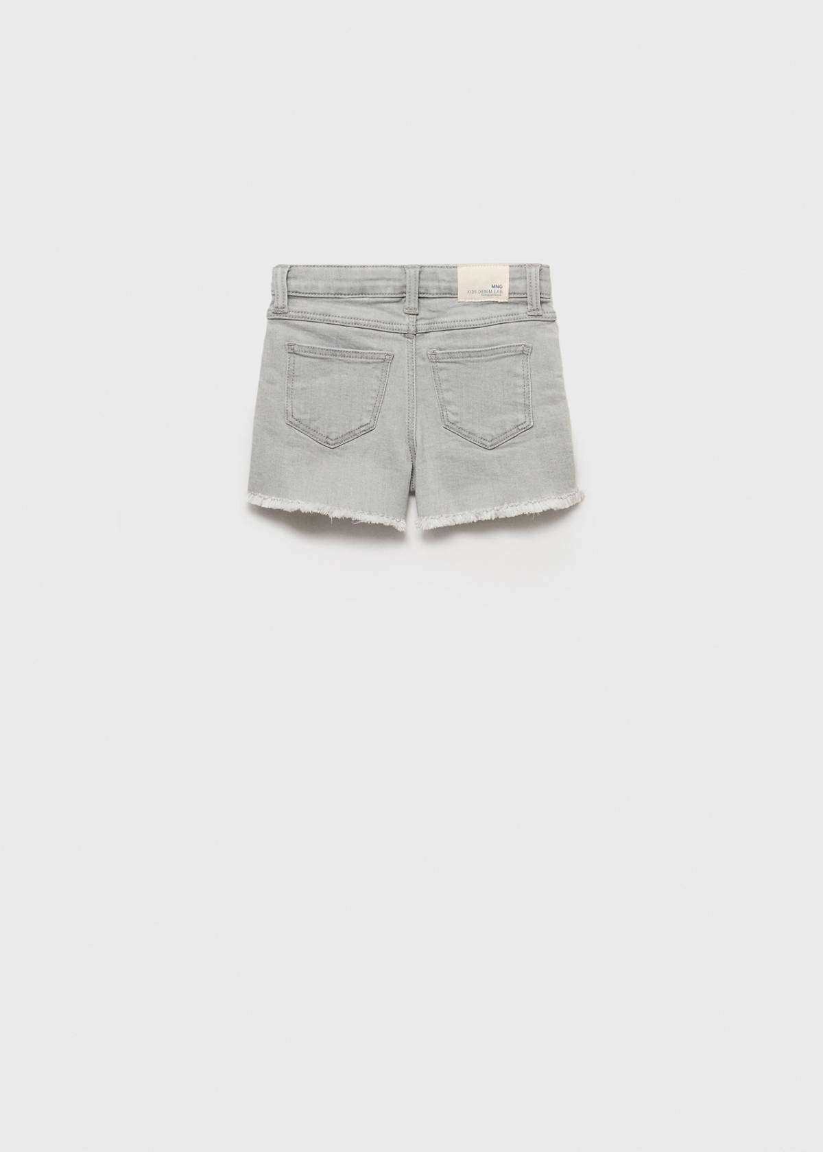 Denim shorts with frayed hem — Denim Grey