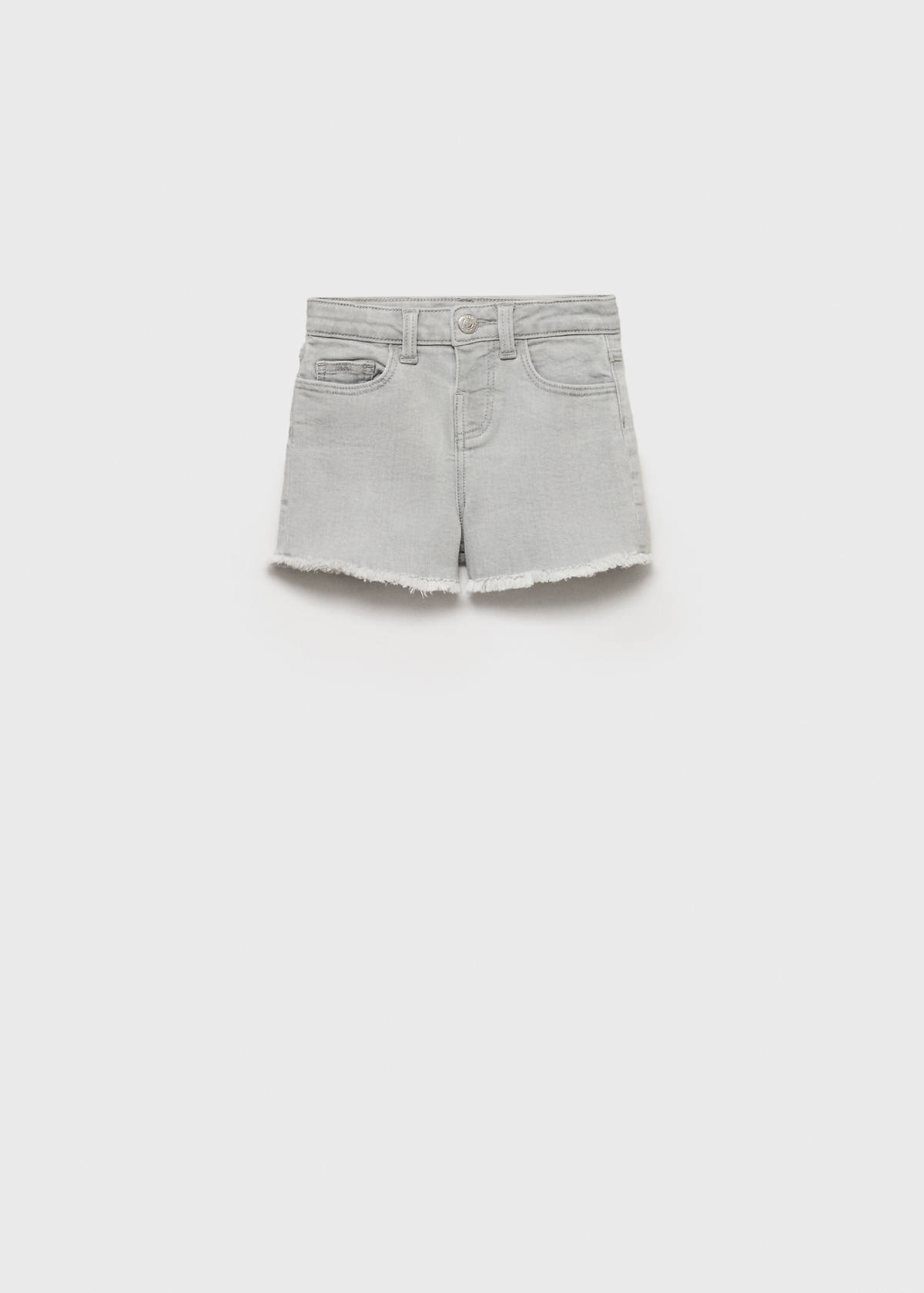 Denim shorts with frayed hem — Denim Grey