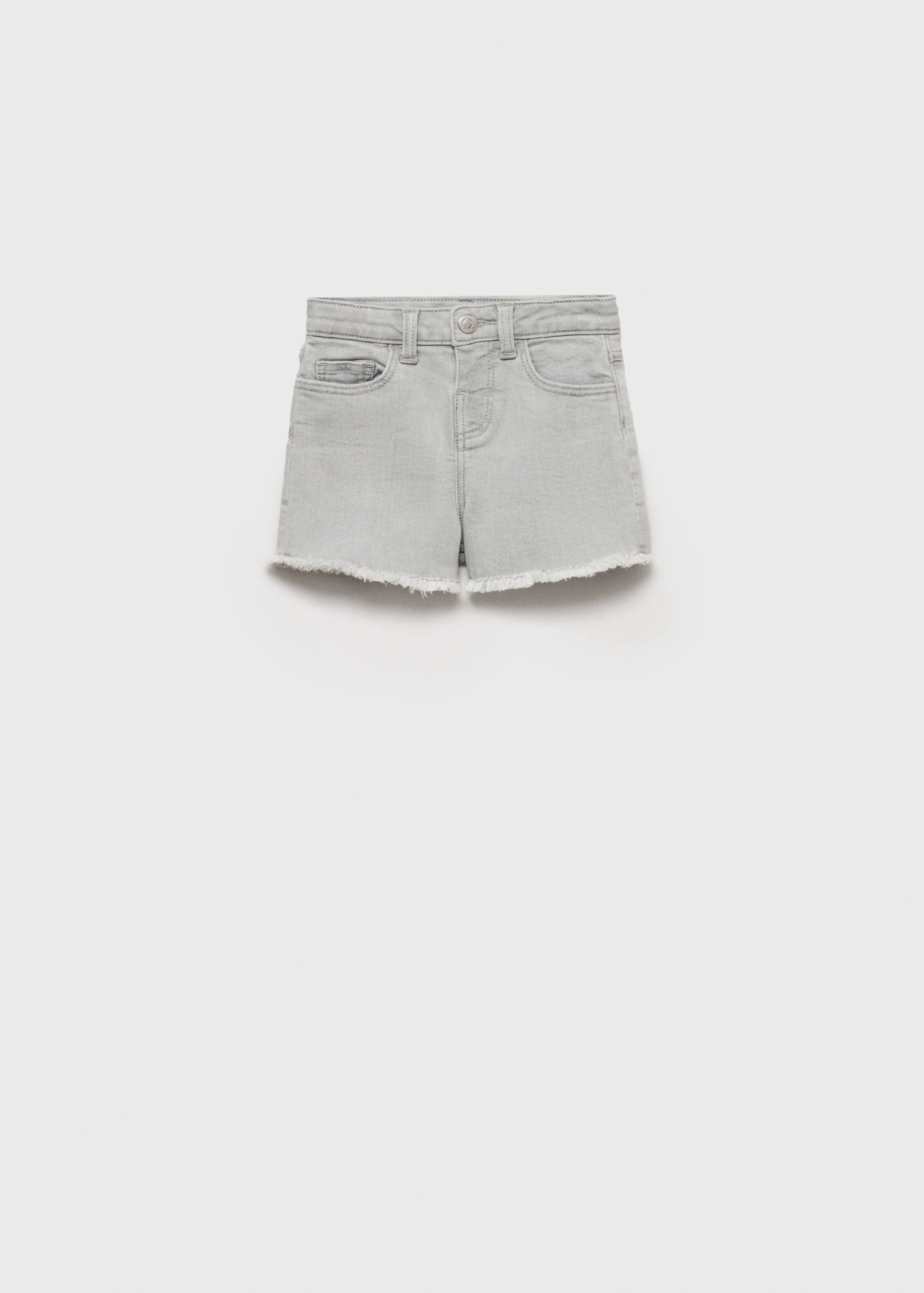 Denim shorts with frayed hem - Article without model