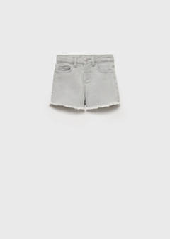 Denim shorts with frayed hem — Denim Grey 3