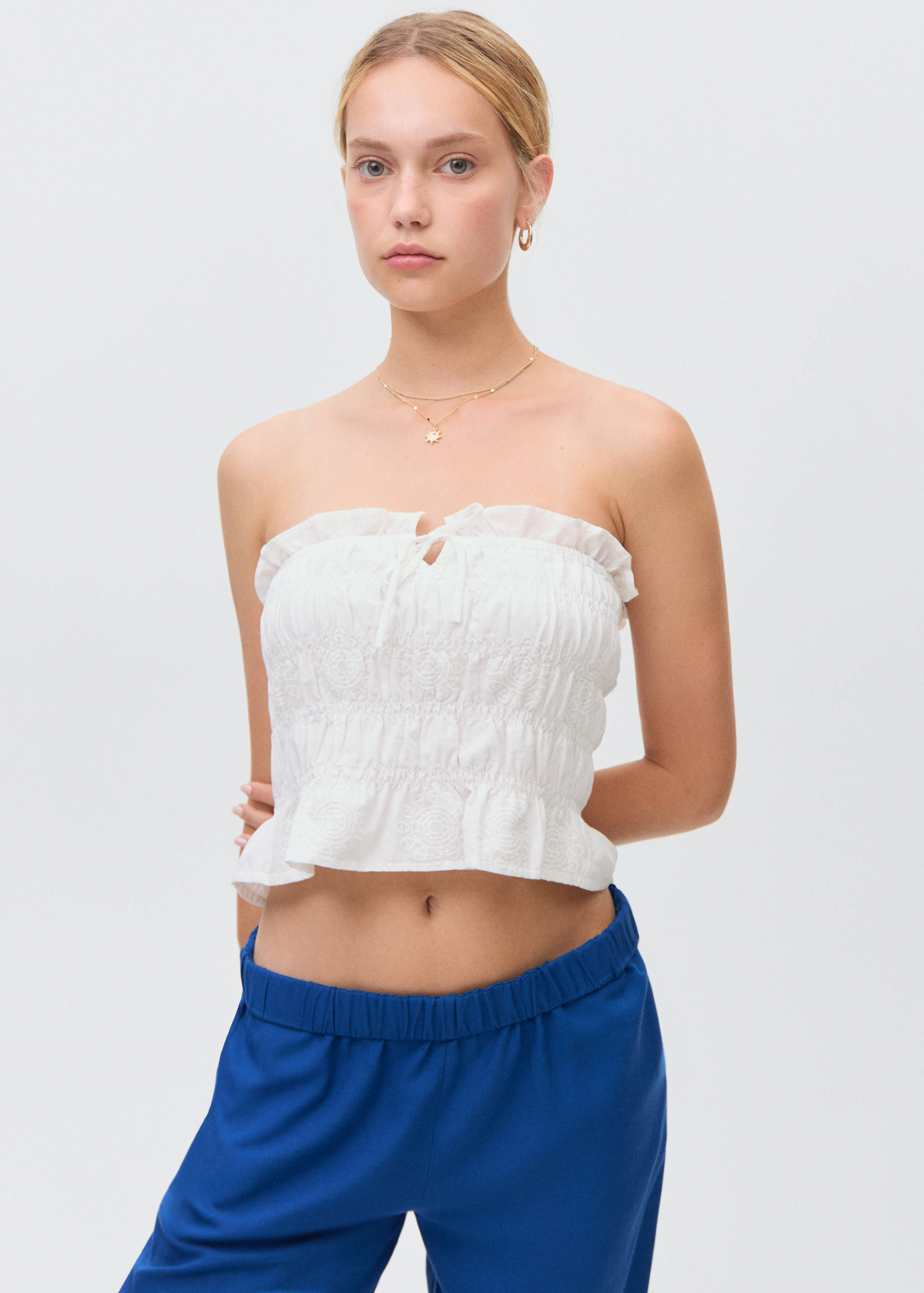 Straight linen-blend pants - Medium plane