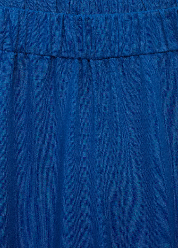 Straight linen-blend trousers — Blue