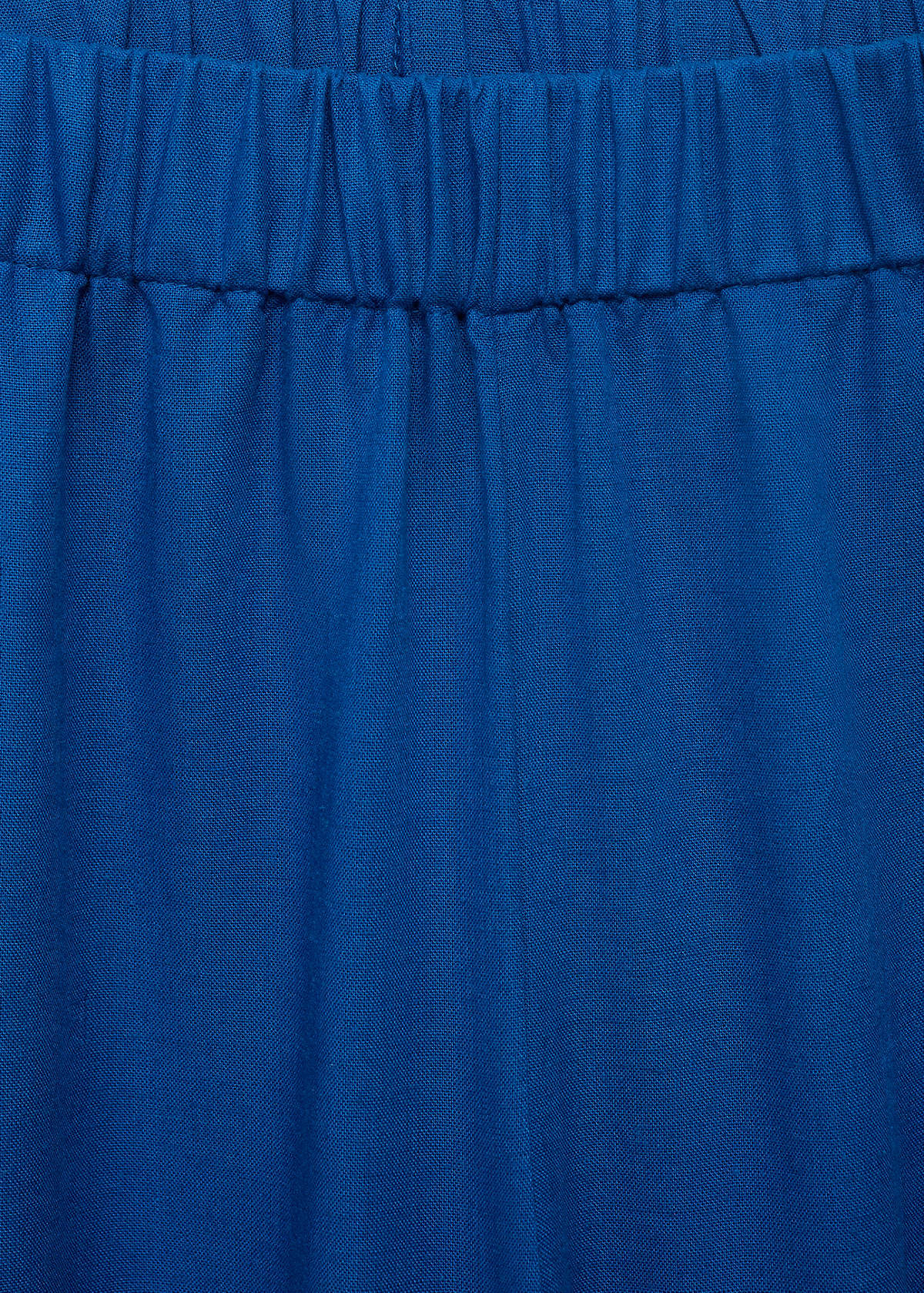 Straight linen-blend trousers — Blue