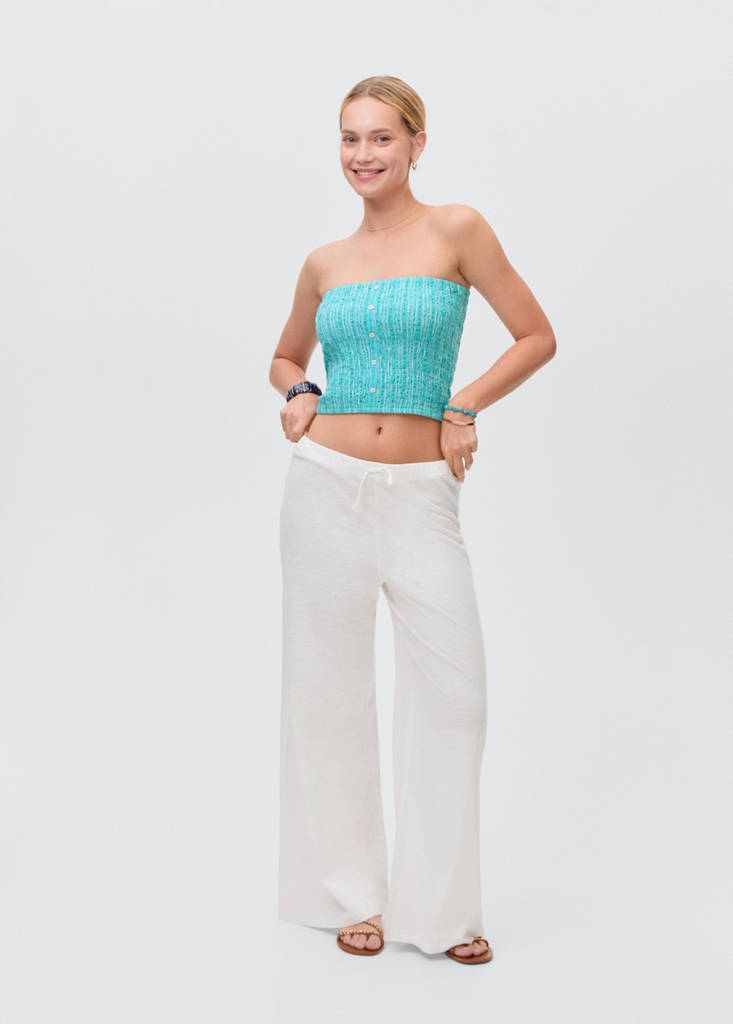 Straight linen-blend trousers — Off White