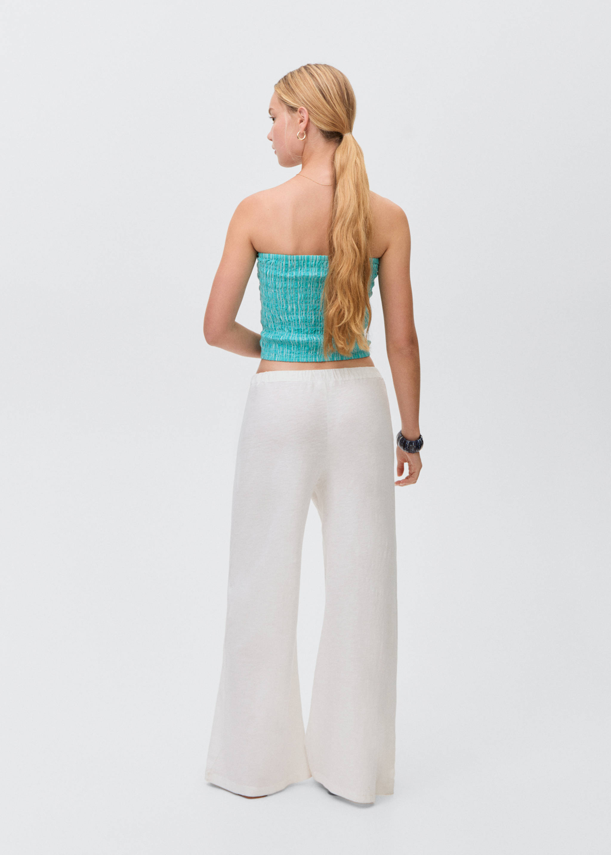 Straight linen-blend pants - Reverse of the article