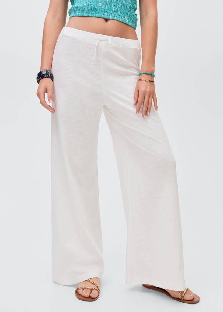 Straight linen-blend trousers — Off White