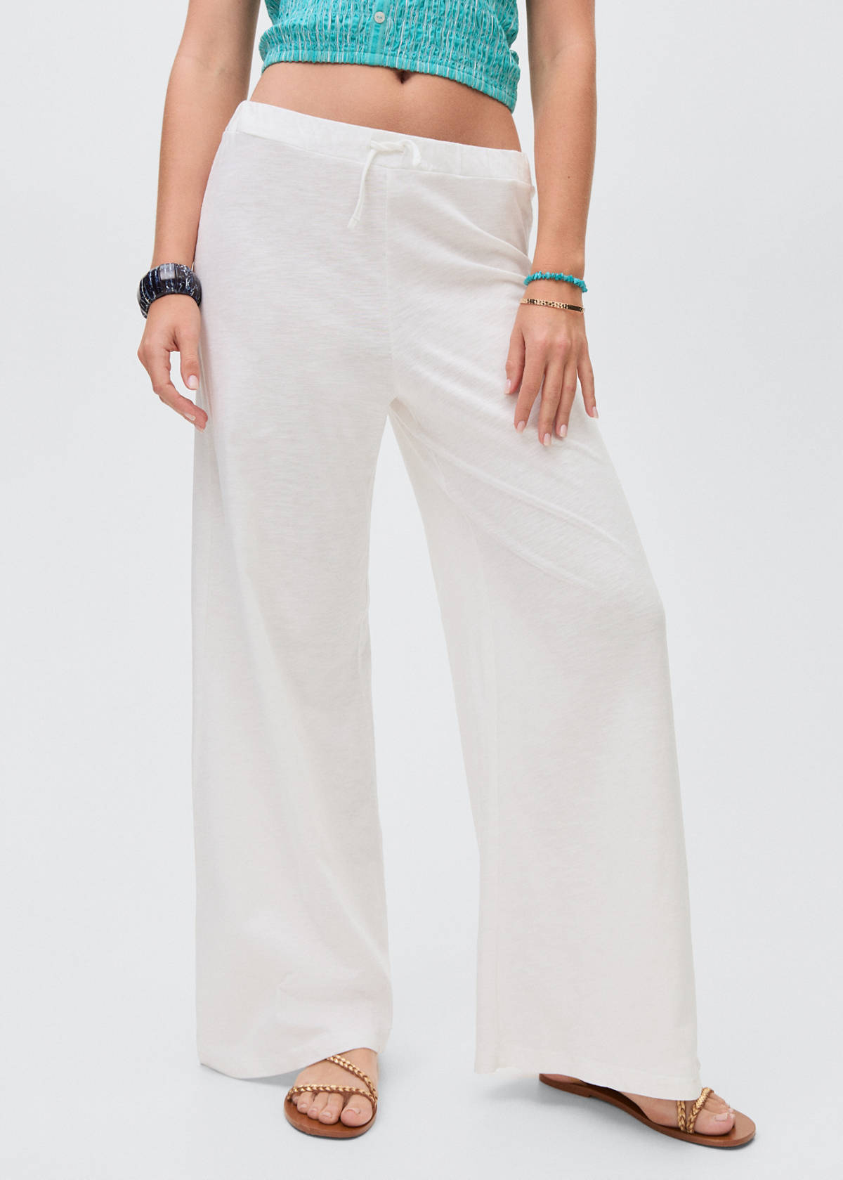 Straight linen-blend trousers — Off White