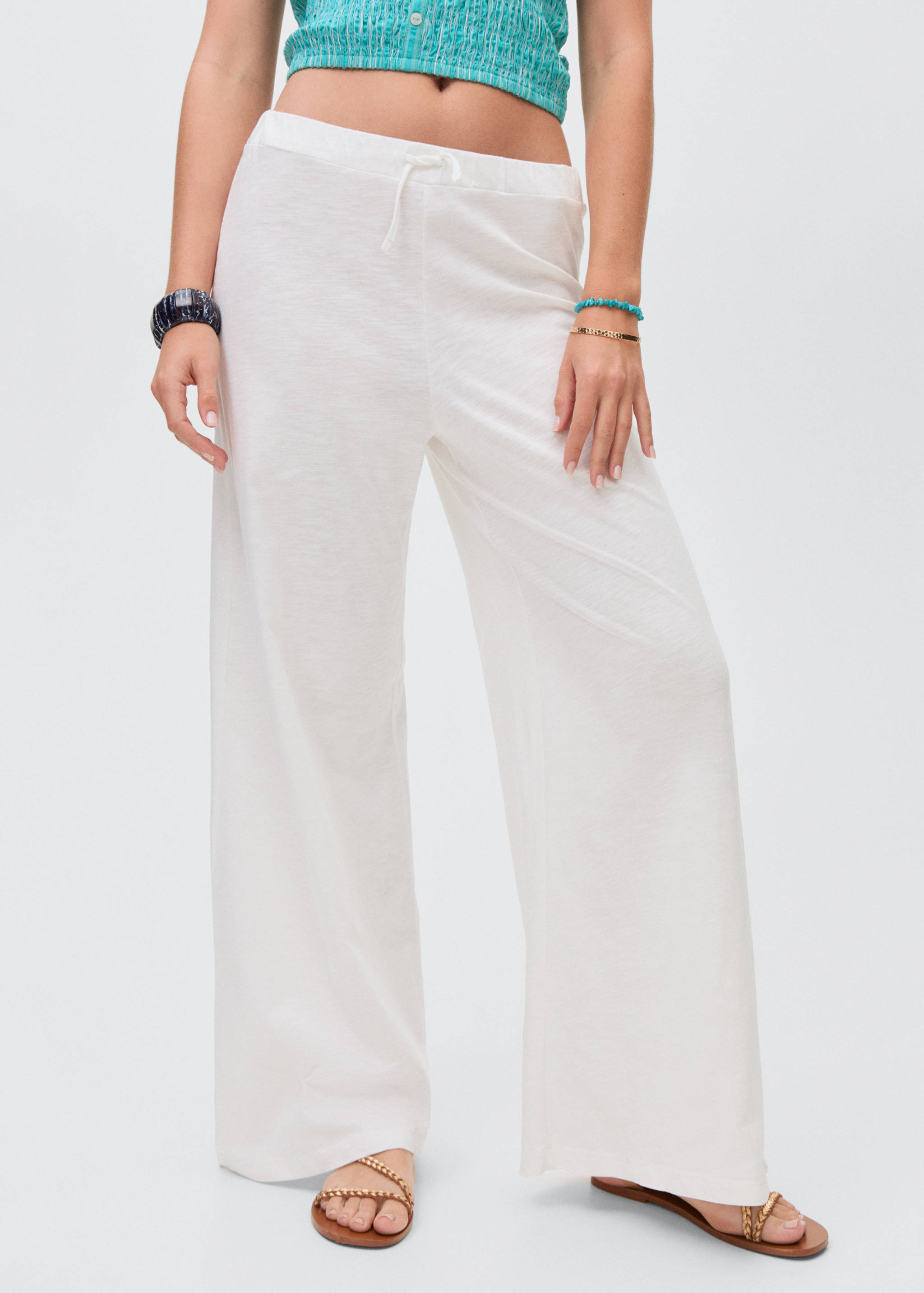 Straight linen-blend pants - Details of the article 6