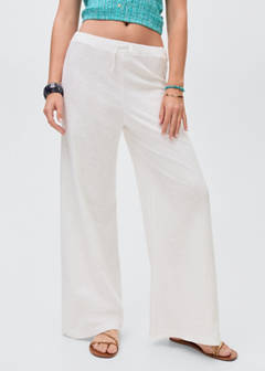 Straight linen-blend trousers — Off White 4